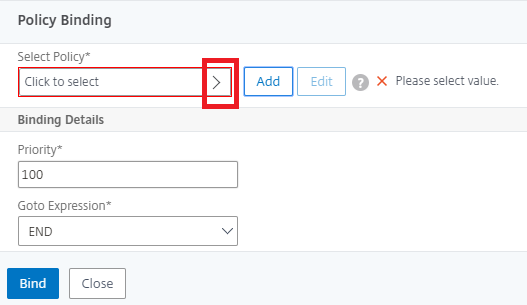 Select AppFlow policy