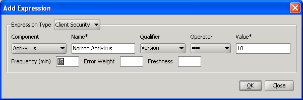 Displays a figure of the dialog box for configuring the frequency of post-authentication scans.