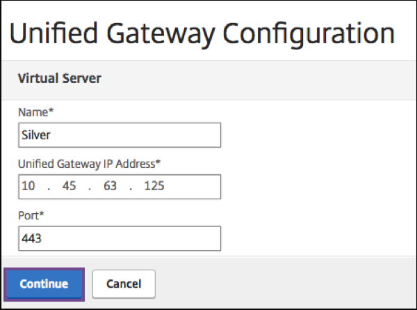 Virtual server details