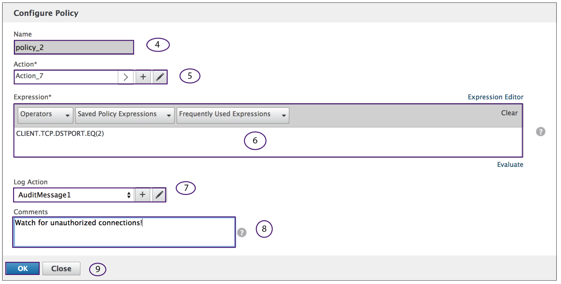 Validate policy name