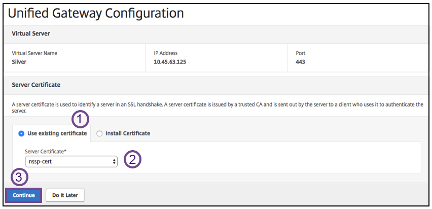 Server Certificate details