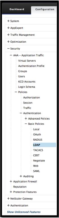 LDAP server page