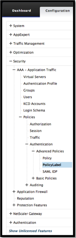 Policy label page