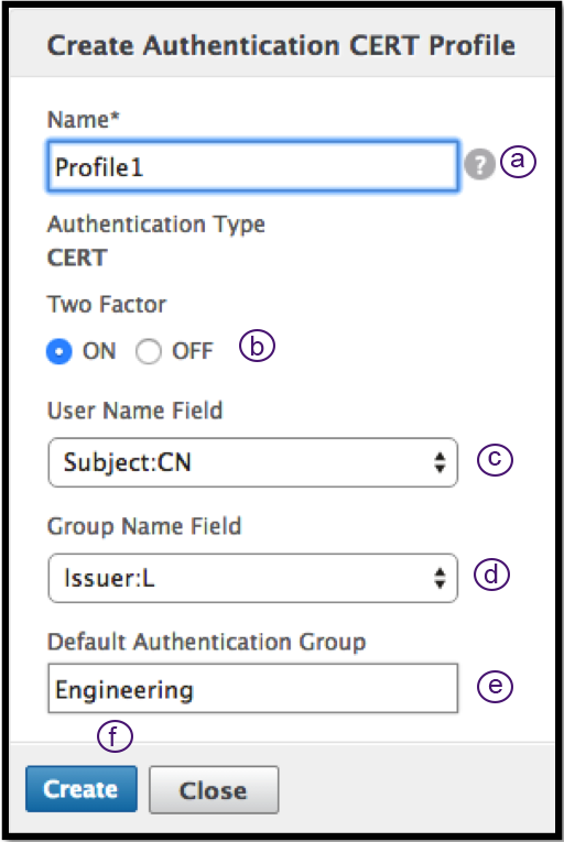 Create cert profile