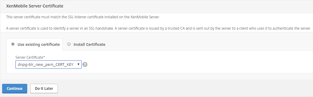 Adding CEM certificate