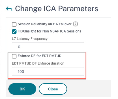 PMTUD parameter on GUI