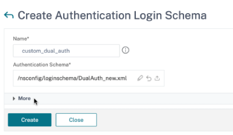 Create authentication schema