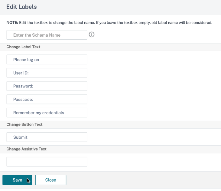 Edit authentication schema