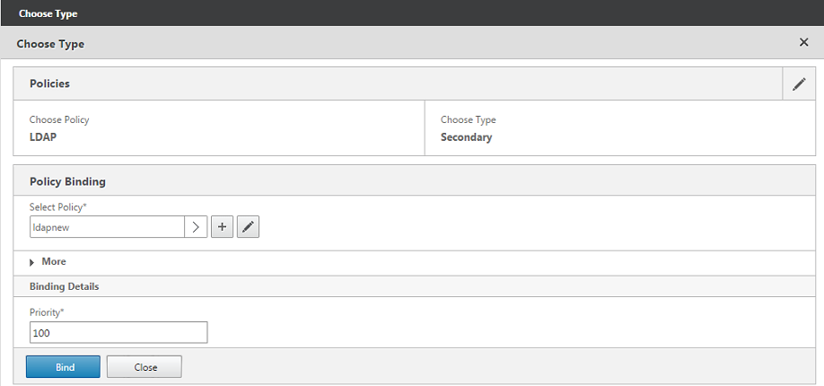 Bind policy